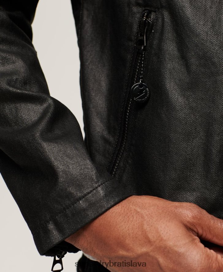 Superdry muži vintage potiahnutá džínsová pretekárska bunda 6B4ZTR945 oblečenie čierna