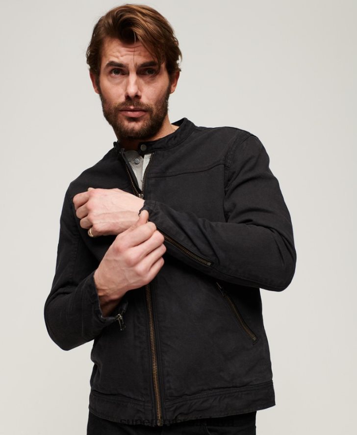 Superdry muži vintage pretekárska džínsová bunda typu bull 6B4ZTR24 oblečenie tmavošedý