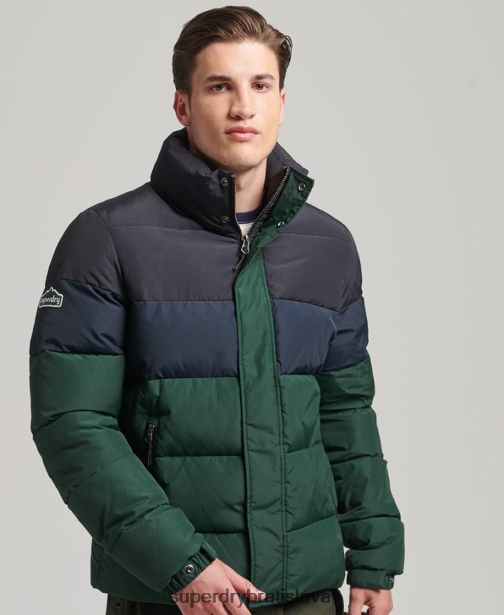 Superdry muži vintage retro cb puffer 6B4ZTR4471 oblečenie zelená