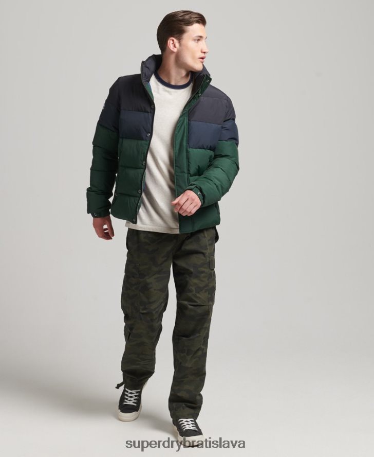 Superdry muži vintage retro cb puffer 6B4ZTR4471 oblečenie zelená