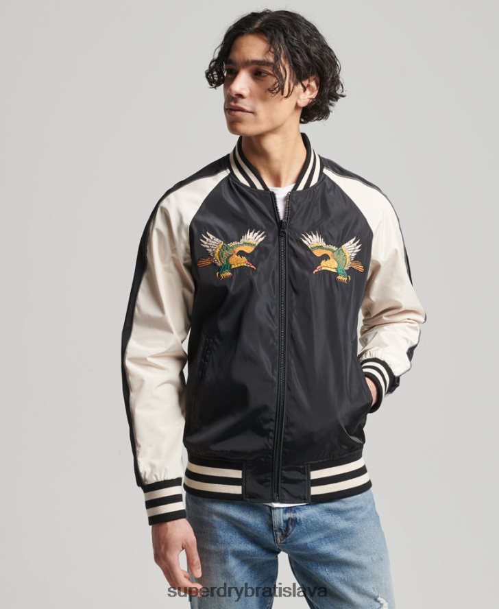 Superdry muži vintage sukajanová bunda 6B4ZTR4599 oblečenie čierna