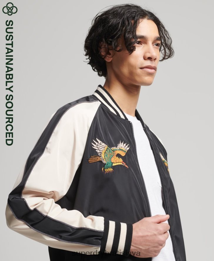 Superdry muži vintage sukajanová bunda 6B4ZTR4599 oblečenie čierna