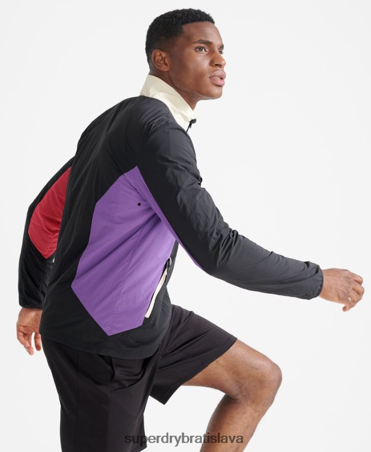 Superdry muži vlak tkaná bunda 6B4ZTR4620 oblečenie čierna