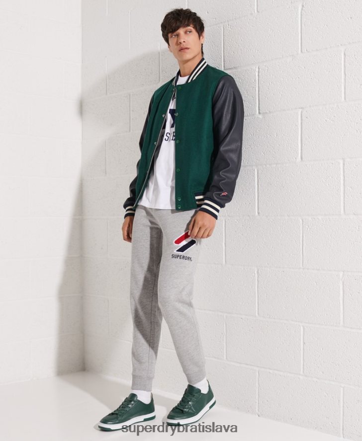 Superdry muži vlnená univerzitná baseballová bunda 6B4ZTR4728 oblečenie zelená