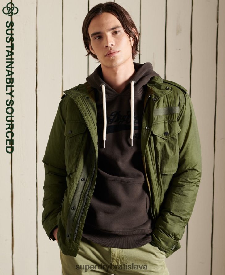Superdry muži vojenská bunda m-65 6B4ZTR4495 oblečenie zelená