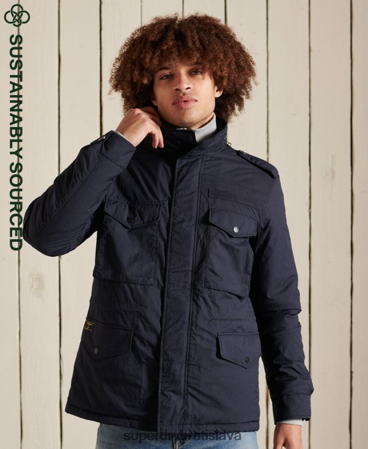 Superdry muži vojenská bunda m-65 6B4ZTR4675 oblečenie Modrá