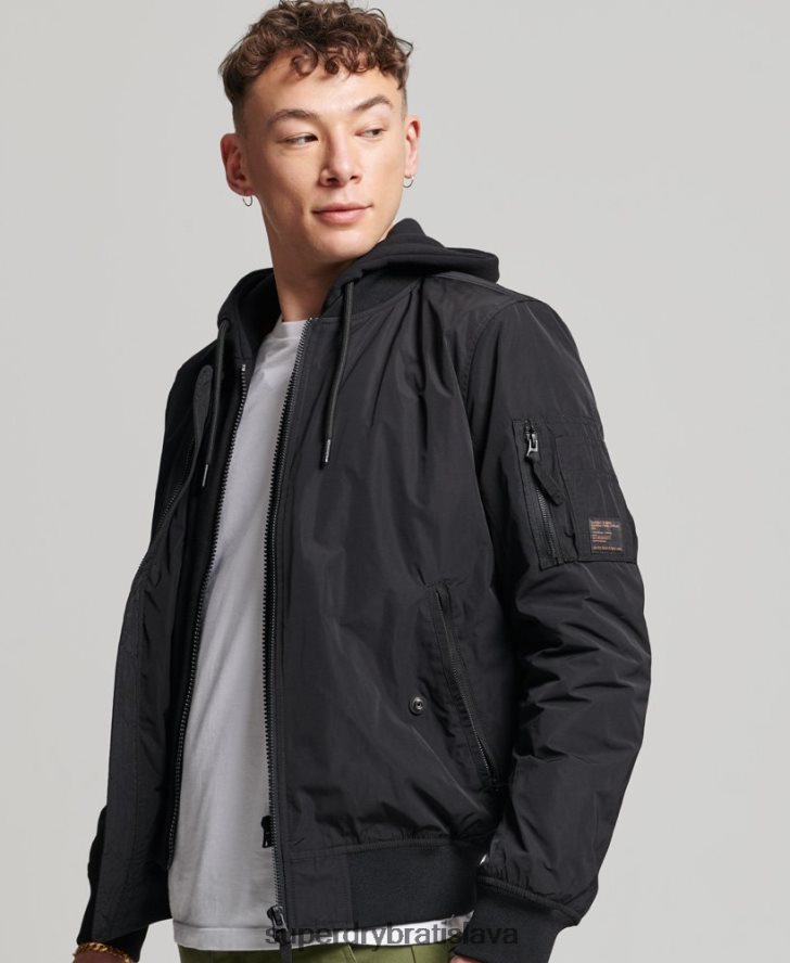 Superdry muži vojenský letecký bombardér 6B4ZTR1159 oblečenie čierna
