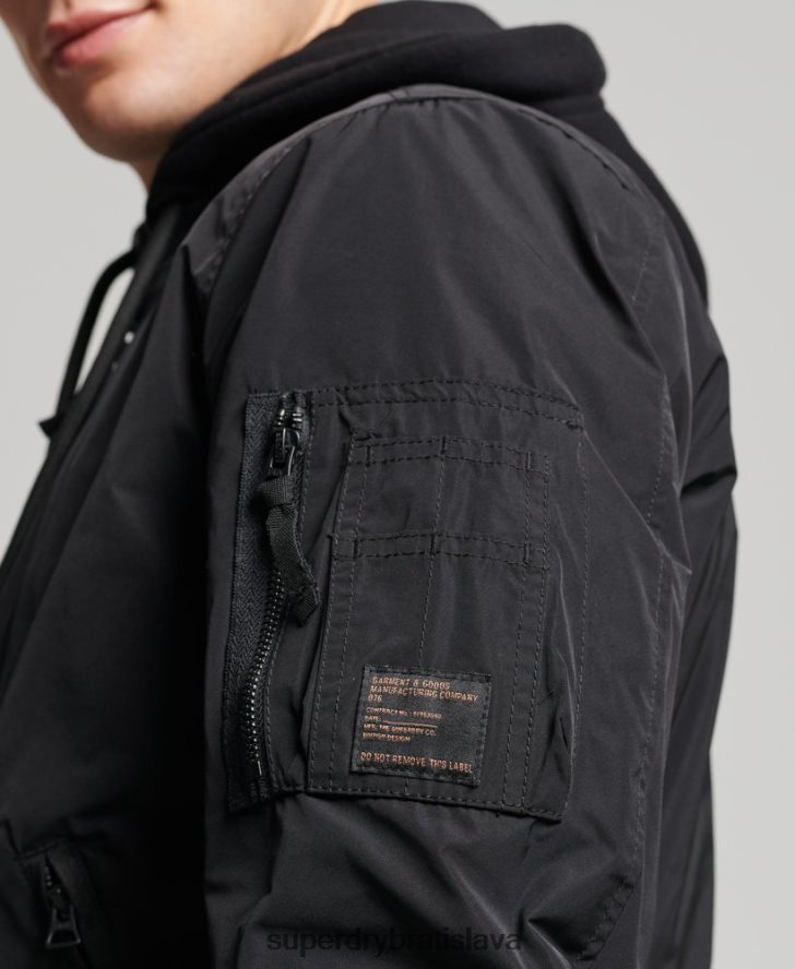 Superdry muži vojenský letecký bombardér 6B4ZTR1159 oblečenie čierna