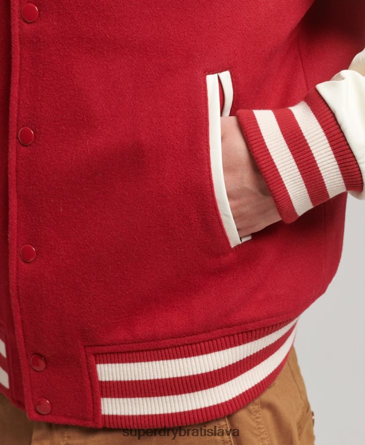 Superdry muži vysokoškolský univerzitný bomber 6B4ZTR1105 oblečenie červená