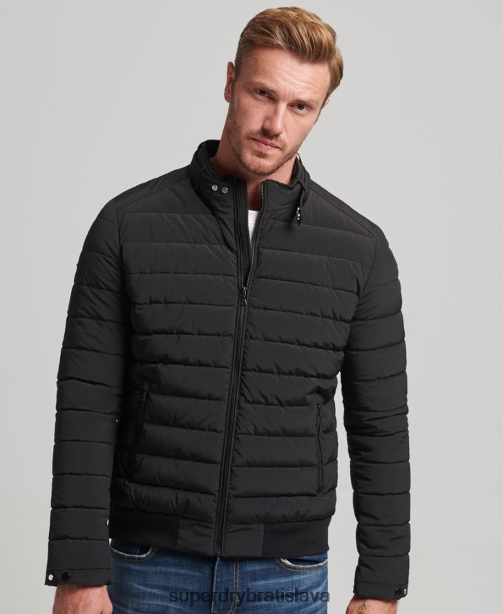 Superdry muži vystužená bunda harrington 6B4ZTR1010 oblečenie čierna