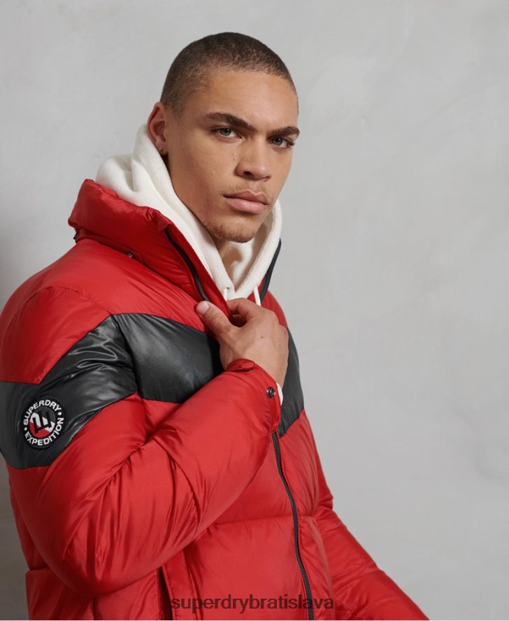 Superdry muži vystužená bunda stratus 6B4ZTR4789 oblečenie červená