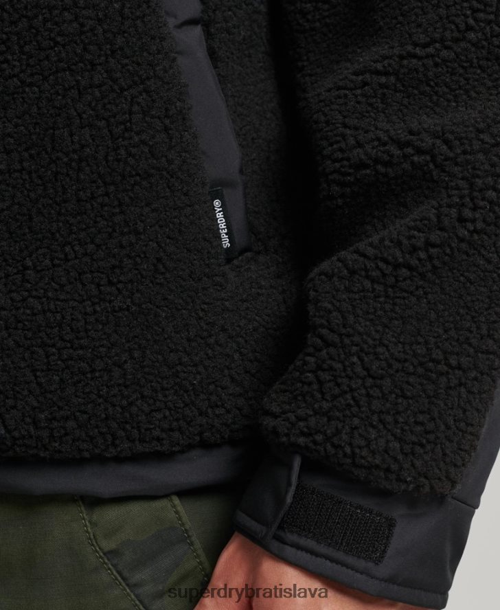 Superdry muži xpd hybridná bunda Borg 6B4ZTR5002 oblečenie čierna