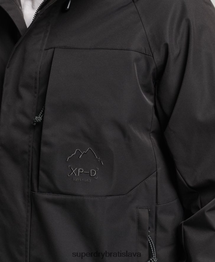 Superdry muži xpd nepremokavá škrupinová bunda 6B4ZTR4553 oblečenie čierna