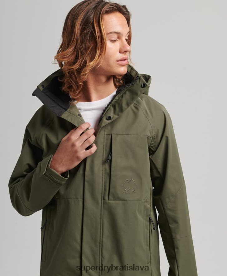 Superdry muži xpd nepremokavá škrupinová bunda 6B4ZTR4693 oblečenie kaki
