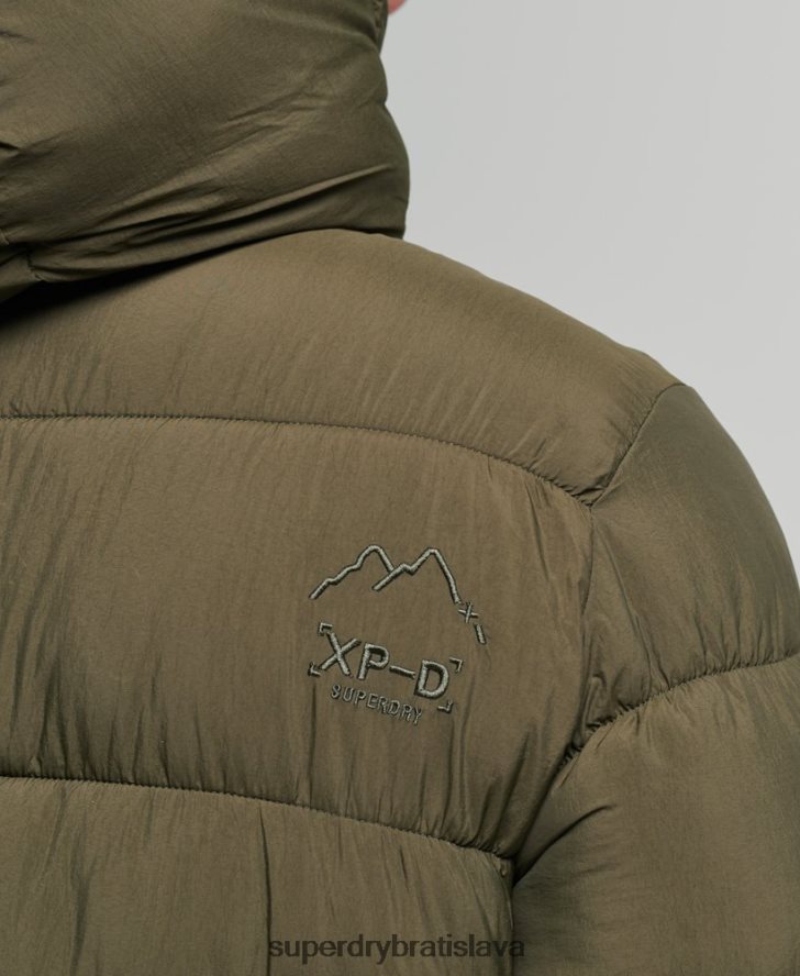 Superdry muži xpd športová bunda s kapucňou 6B4ZTR1048 oblečenie kaki