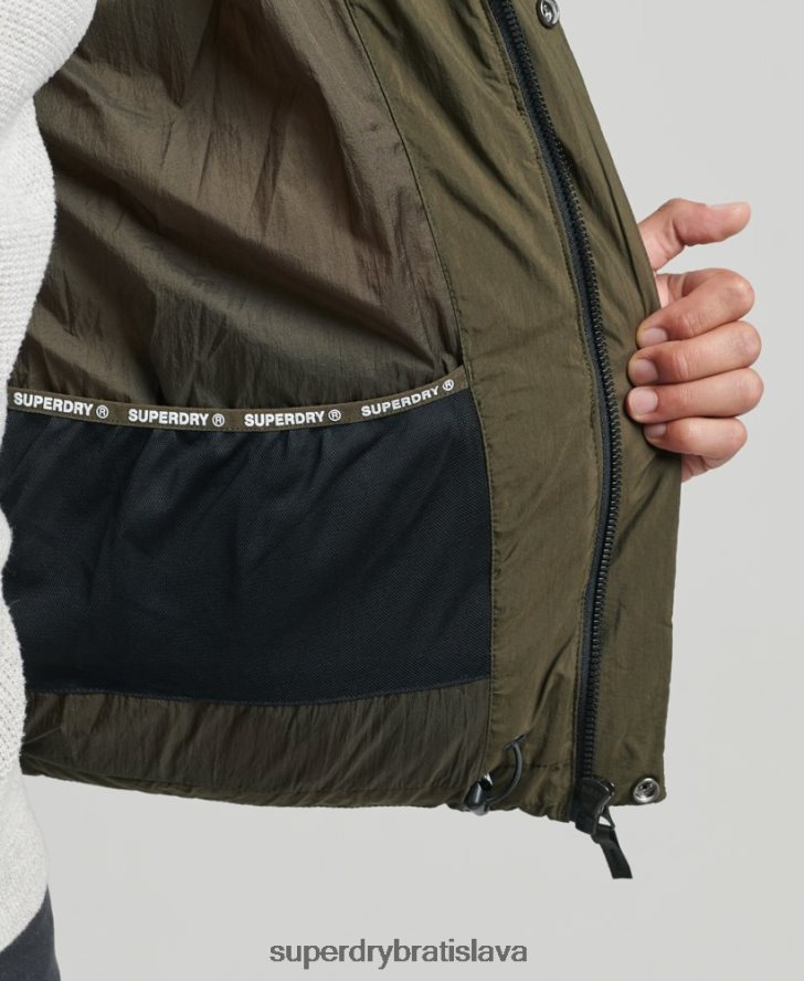Superdry muži xpd športová bunda s kapucňou 6B4ZTR1048 oblečenie kaki
