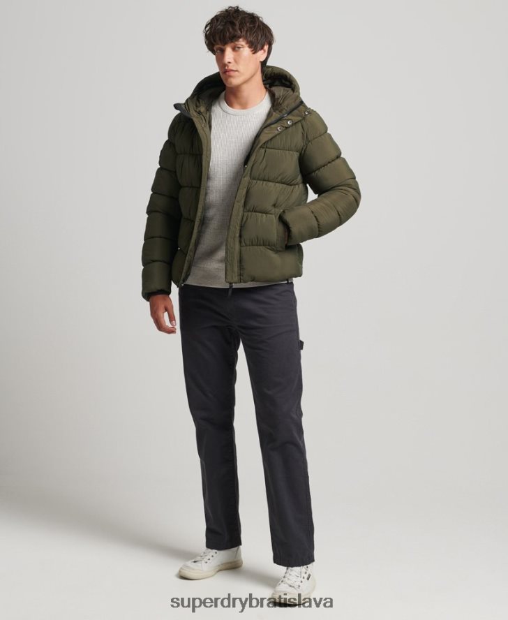 Superdry muži xpd športová bunda s kapucňou 6B4ZTR1048 oblečenie kaki