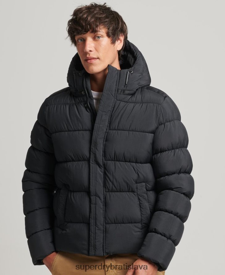Superdry muži xpd športová bunda s kapucňou 6B4ZTR978 oblečenie čierna