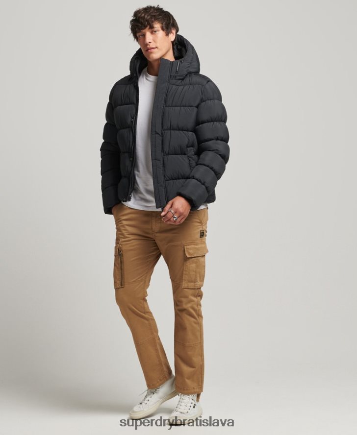 Superdry muži xpd športová bunda s kapucňou 6B4ZTR978 oblečenie čierna