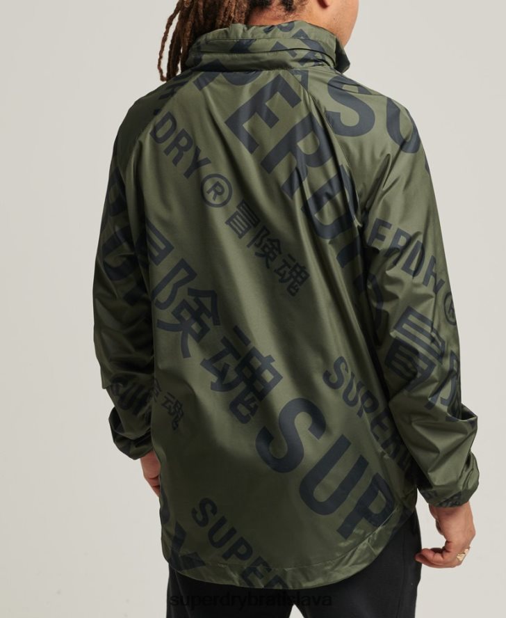 Superdry muži základné grafické sako na voľný čas 6B4ZTR4552 oblečenie kaki