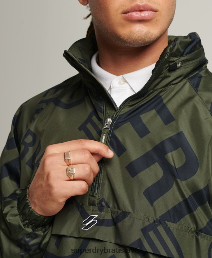 Superdry muži základné grafické sako na voľný čas 6B4ZTR4552 oblečenie kaki