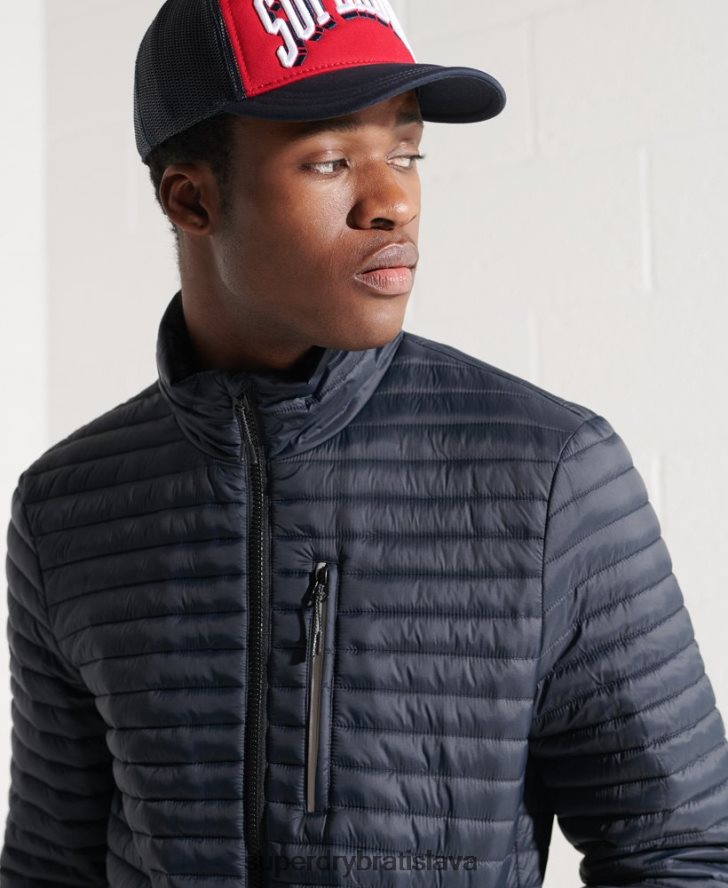Superdry muži zbalená fuji bunda bez kapucne 6B4ZTR1177 oblečenie námorníctvo