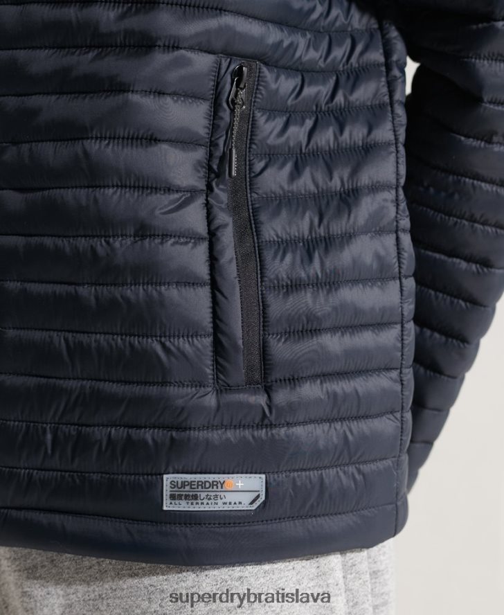Superdry muži zbalená fuji bunda bez kapucne 6B4ZTR1177 oblečenie námorníctvo
