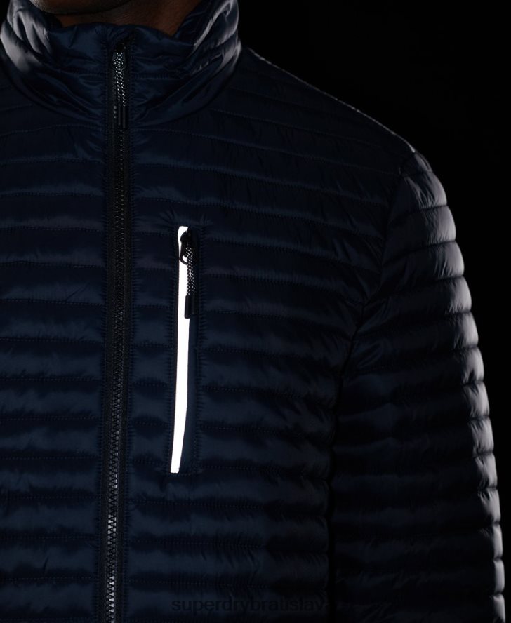 Superdry muži zbalená fuji bunda bez kapucne 6B4ZTR1177 oblečenie námorníctvo