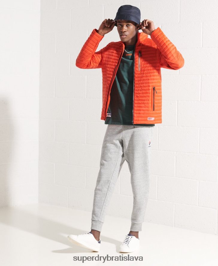 Superdry muži zbalená fuji bunda bez kapucne 6B4ZTR1190 oblečenie oranžová