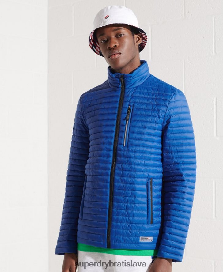 Superdry muži zbalená fuji bunda bez kapucne 6B4ZTR1191 oblečenie Modrá