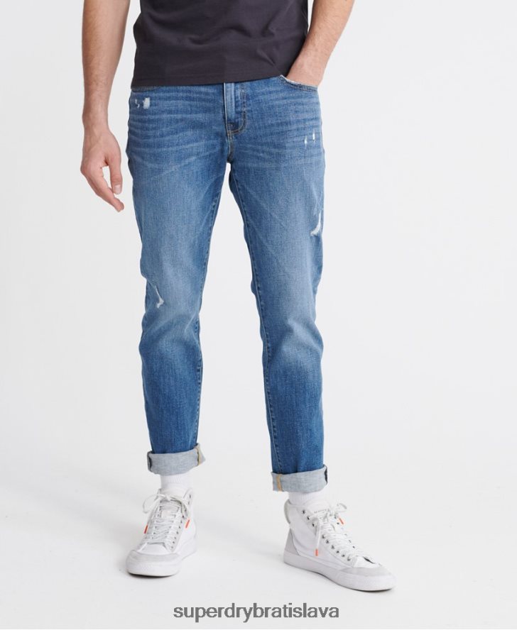 Superdry muži 03 tyler slim džínsy 6B4ZTR1235 oblečenie svetlo modrá