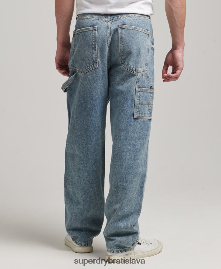 Superdry muži Tesárske džínsy z organickej bavlny 6B4ZTR1226 oblečenie svetlo modrá