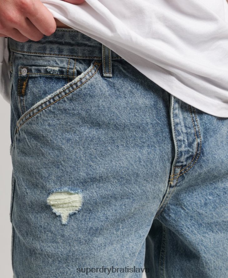 Superdry muži Tesárske džínsy z organickej bavlny 6B4ZTR1226 oblečenie svetlo modrá