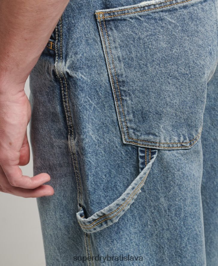 Superdry muži Tesárske džínsy z organickej bavlny 6B4ZTR1226 oblečenie svetlo modrá