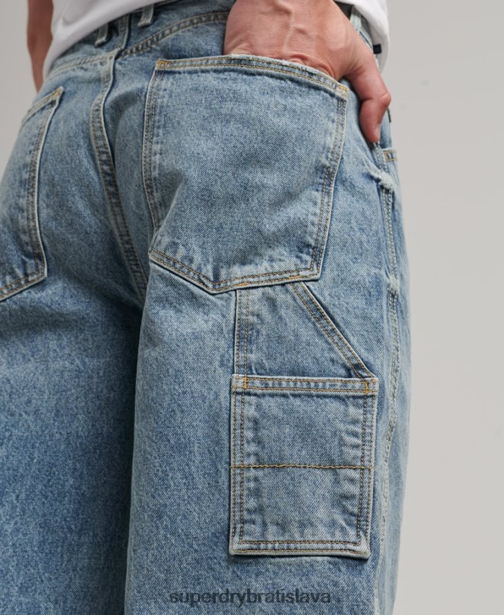 Superdry muži Tesárske džínsy z organickej bavlny 6B4ZTR1226 oblečenie svetlo modrá