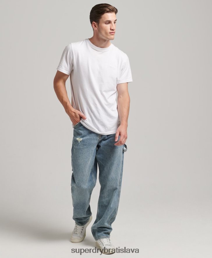 Superdry muži Tesárske džínsy z organickej bavlny 6B4ZTR1226 oblečenie svetlo modrá