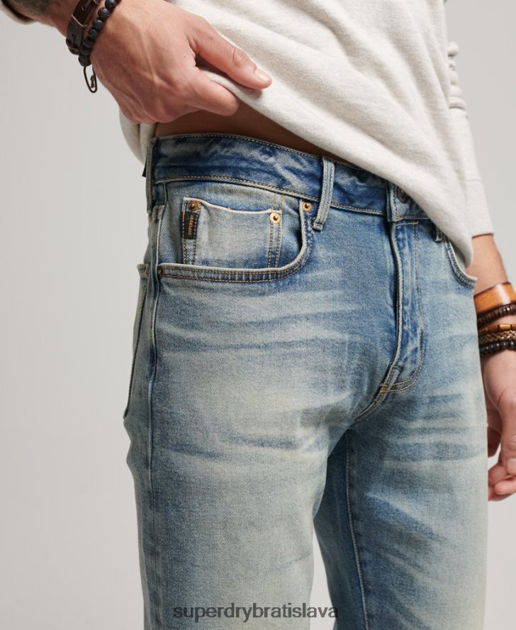 Superdry muži obchodník - organické slim džínsy 6B4ZTR1221 oblečenie svetlo modrá