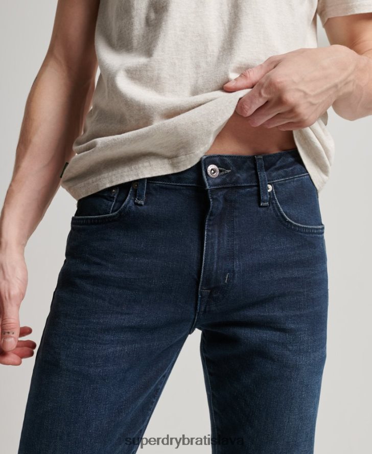 Superdry muži slim džínsy z organickej bavlny 6B4ZTR1205 oblečenie tmavomodrá