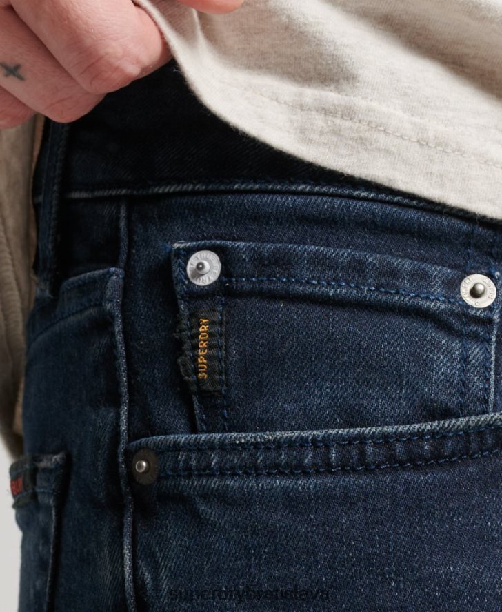 Superdry muži slim džínsy z organickej bavlny 6B4ZTR1205 oblečenie tmavomodrá