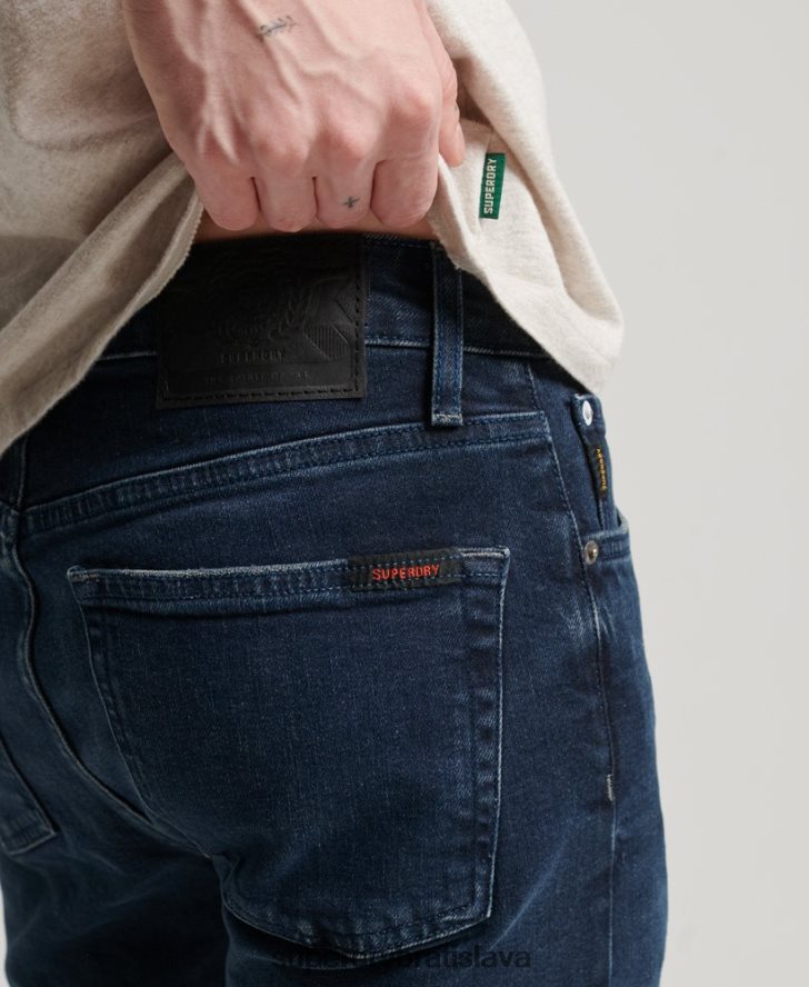 Superdry muži slim džínsy z organickej bavlny 6B4ZTR1205 oblečenie tmavomodrá