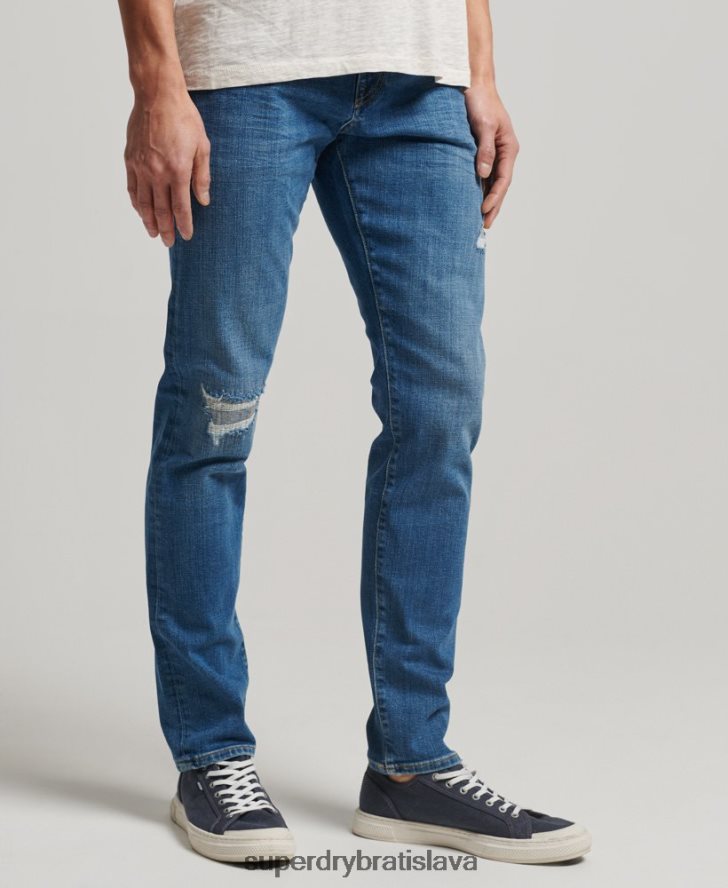 Superdry muži slim džínsy z organickej bavlny 6B4ZTR1220 oblečenie svetlo modrá