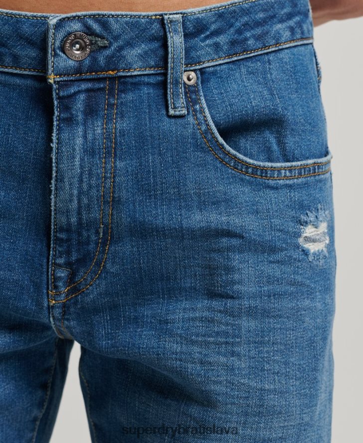 Superdry muži slim džínsy z organickej bavlny 6B4ZTR1220 oblečenie svetlo modrá