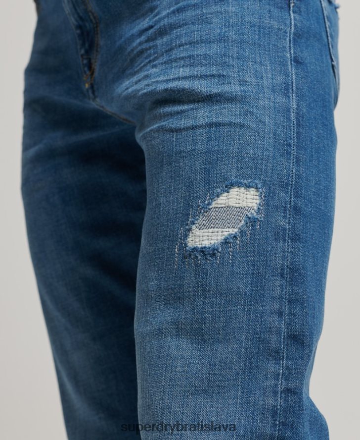 Superdry muži slim džínsy z organickej bavlny 6B4ZTR1220 oblečenie svetlo modrá
