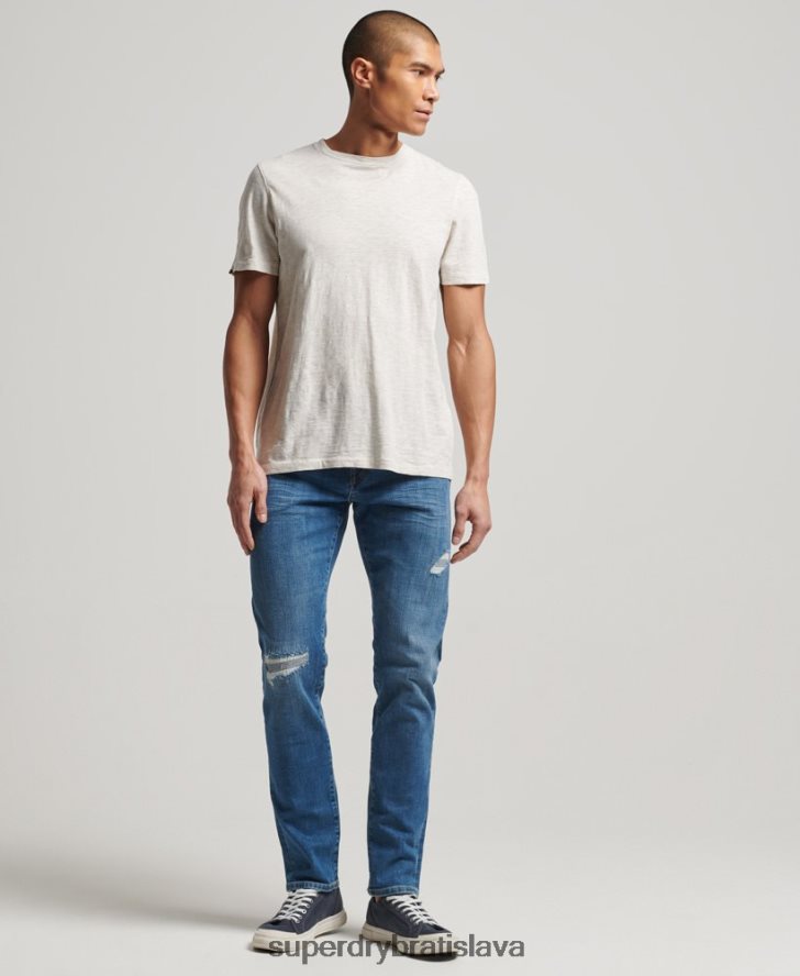 Superdry muži slim džínsy z organickej bavlny 6B4ZTR1220 oblečenie svetlo modrá