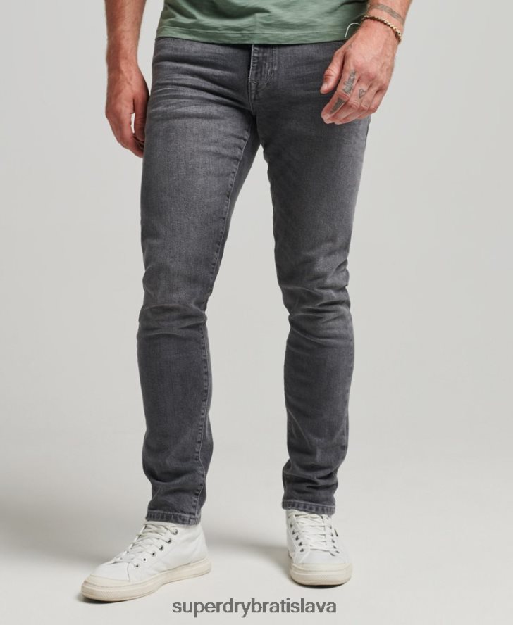 Superdry muži slim džínsy z organickej bavlny 6B4ZTR1230 oblečenie sivá