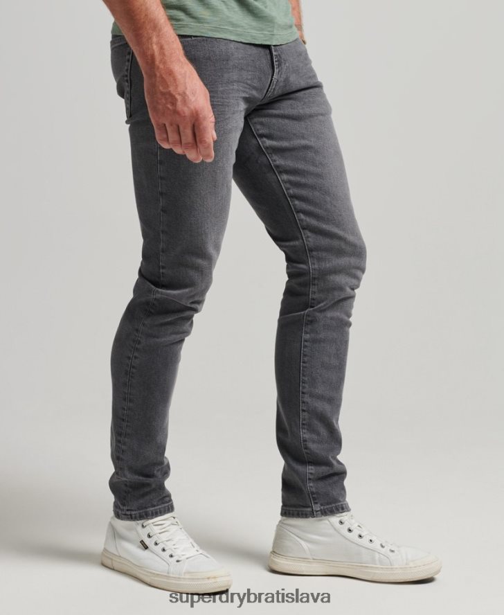 Superdry muži slim džínsy z organickej bavlny 6B4ZTR1230 oblečenie sivá