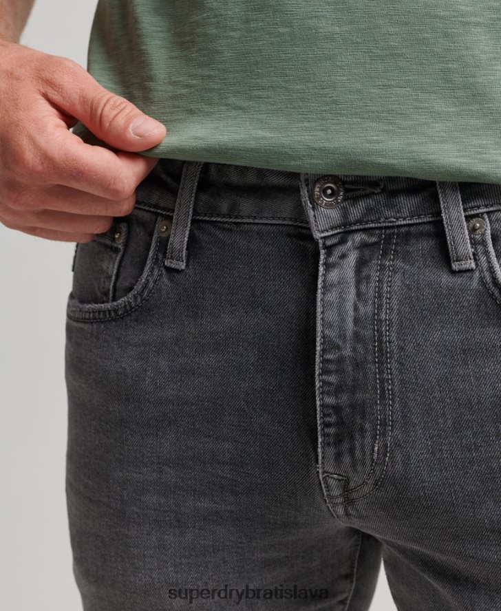 Superdry muži slim džínsy z organickej bavlny 6B4ZTR1230 oblečenie sivá