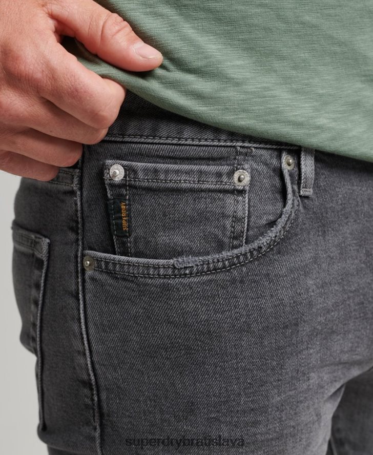 Superdry muži slim džínsy z organickej bavlny 6B4ZTR1230 oblečenie sivá