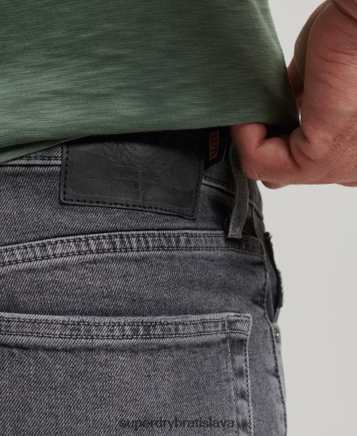 Superdry muži slim džínsy z organickej bavlny 6B4ZTR1230 oblečenie sivá