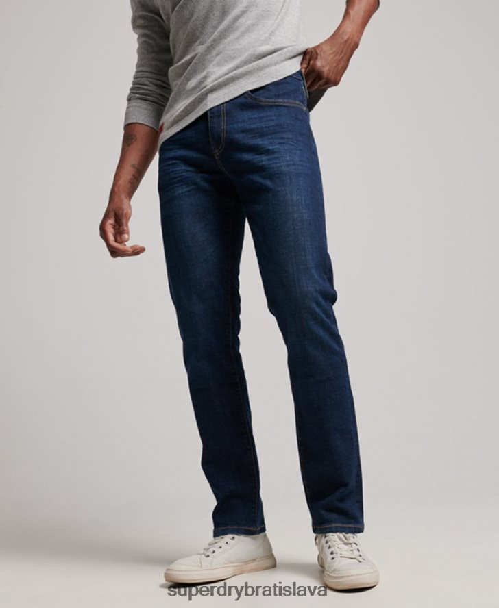 Superdry muži slim rovné džínsy z organickej bavlny 6B4ZTR1208 oblečenie Modrá
